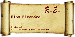 Riha Eleonóra névjegykártya